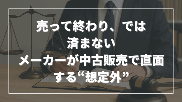 売って終わり、では済まない──メーカーが中古販売で直面する“想定外”